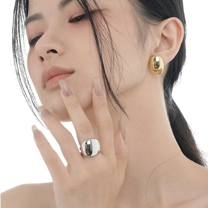 Polierter, klobiger, minimalistischer Ring R1018
