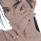 Offener Ring mit gedrehtem Muster R1082