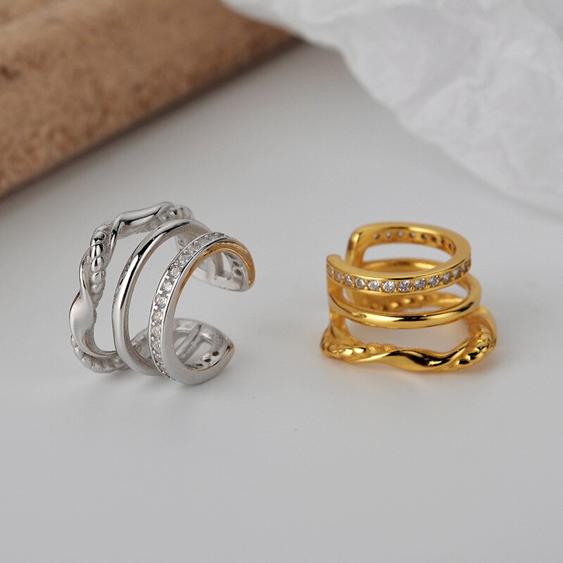 Gemusterte Draht-Mehrstrang-Ohrringe E1089 1 Stück