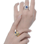 Saphir CZ Impressionistenring R1094