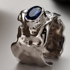 Saphir CZ Impressionistenring R1094