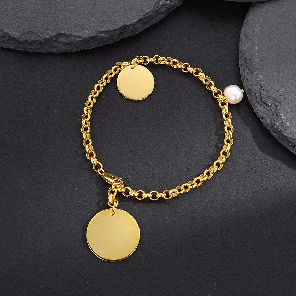 Scheiben Rolo Kettenarmband B1014