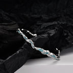 Alien Blau Emaille Scrunched Armreif B1011
