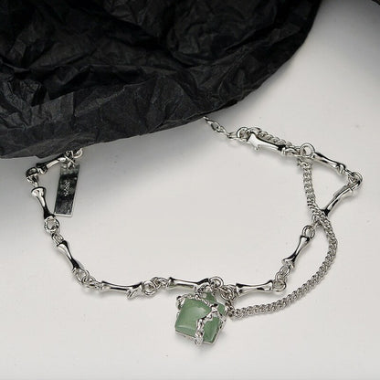 Jadearmband mit Bambusknoten B1018