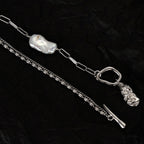 Halskette mit Barockperlen und gezogener Kette N1035