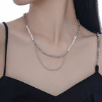 Verlängerte Figaro-Kette mit Barockperlen N1036