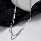 Verlängerte Figaro-Kette mit Barockperlen N1036