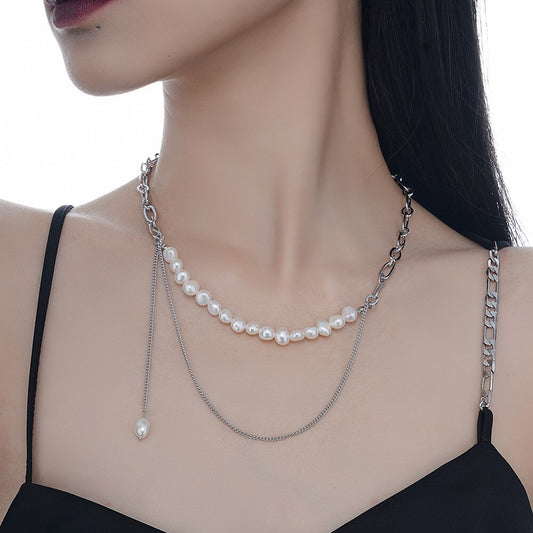 Lange Kette Barocke Perlen Quaste Halskette N1031