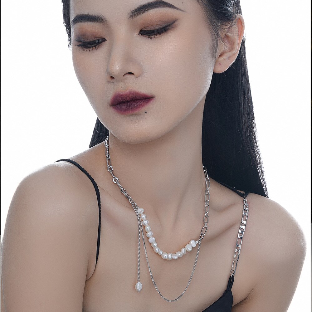 Lange Kette Barocke Perlen Quaste Halskette N1031