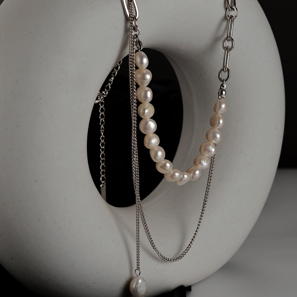 Lange Kette Barocke Perlen Quaste Halskette N1031