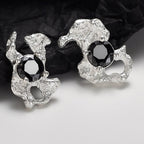 Matte Ohrstecker mit Rüschen E1215