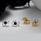 Matte Ohrstecker mit Rüschen E1215