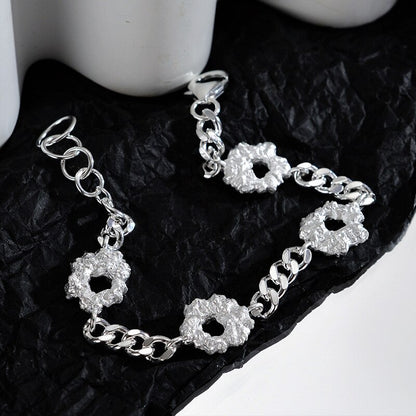 Zerknittertes Charms Panzerkettenarmband B1005
