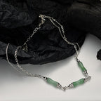 Grüne Jade Bambus Knoten Halskette N1046