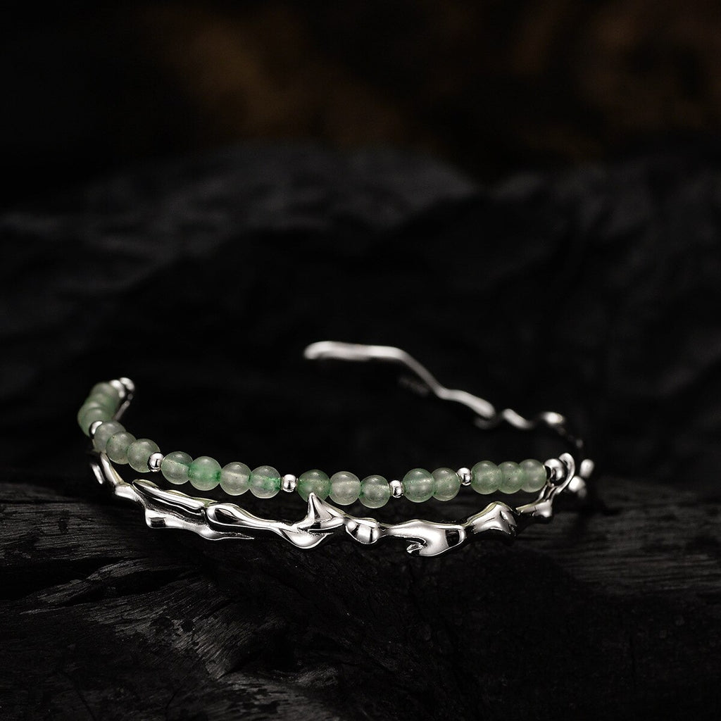 Jade Perlen Unregelmäßiger Armreif B1008