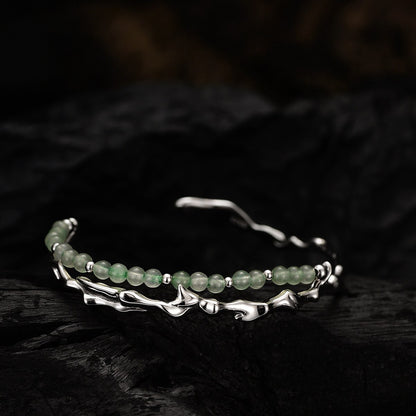 Jade Perlen Unregelmäßiger Armreif B1008