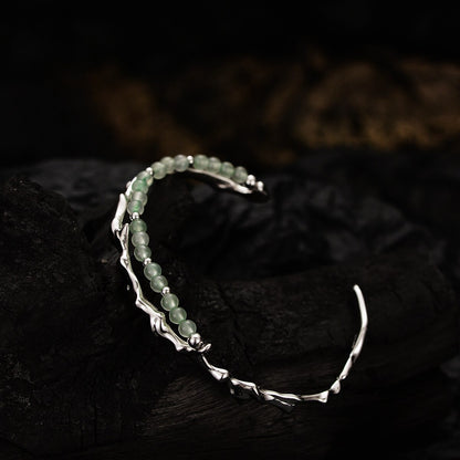 Jade Perlen Unregelmäßiger Armreif B1008