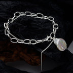 Armband mit barocken Perlen und Kabelgliedern B1025