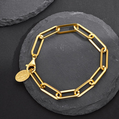 Dickes, gezogenes, längliches Kettenarmband B1045