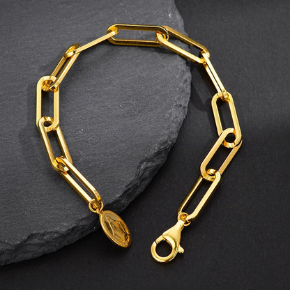 Dickes, gezogenes, längliches Kettenarmband B1045