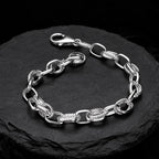 Strukturiertes Kabelkettenarmband B1029