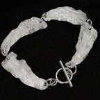 Gliederarmband mit faltigem Blattmuster B1039