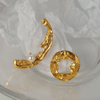 Strukturierte unregelmäßige Ohrstecker E1202