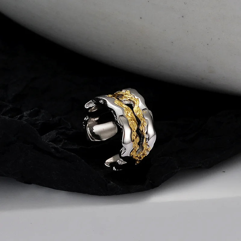 Goldener Inlay Wide Ear Cuff E1132, 1 Stück