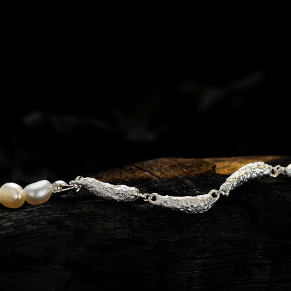 Unregelmäßige Glieder Barockperlen Armband B1048