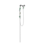 Jadeperlen Lange Kette Ohrmanschette E1116, 1 Stück