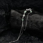 Jadeperlen Lange Kette Ohrmanschette E1116, 1 Stück