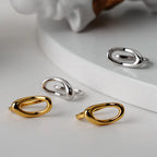 Ovaler Draht-Clip-On-Ohrring E1096, 1 Stück
