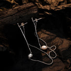 Borque Perlen-Ohrring mit langer Kette E1179