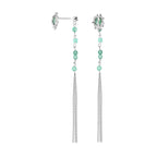 Lange Quaste Jade Ohrstecker E1131