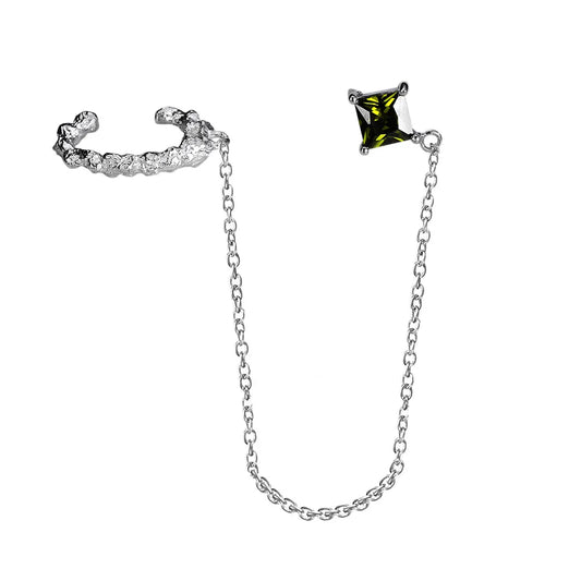 Lange Kette CZ Ohrring E1192, 1 Stück