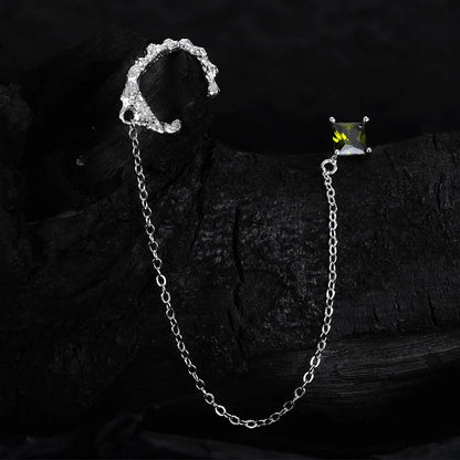Lange Kette CZ Ohrring E1192, 1 Stück
