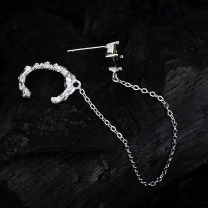 Lange Kette CZ Ohrring E1192, 1 Stück