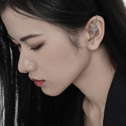 Rosa Emaille Ear Cuff E1110, 1 Stück