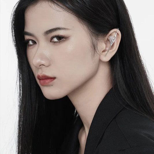 Rosa Emaille Ear Cuff E1110, 1 Stück