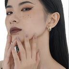 Zweifarbige Huggie-Ohrringe E1141