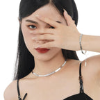 Schlangenkettenarmband mit Zirkoniasteinen B1009