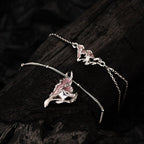 Geknülltes Herz Rosa Emaille Armband B1003