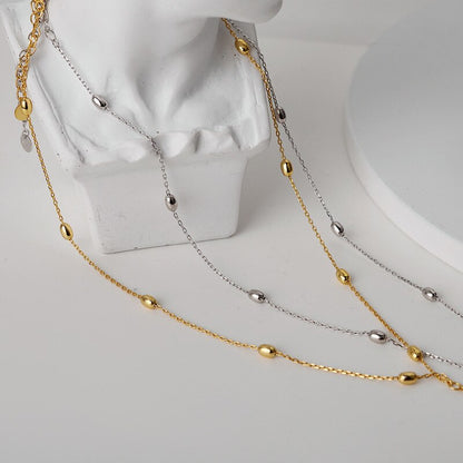 Perlenkette mit Kabelkette N1049