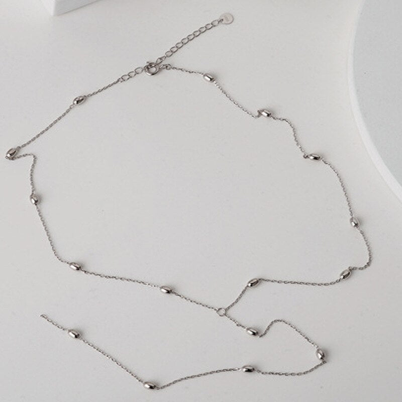 Perlenkette mit Kabelkette N1049