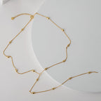 Perlenkette mit Kabelkette N1049