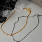 Halskette mit T-Steg und Kabelkette N1019