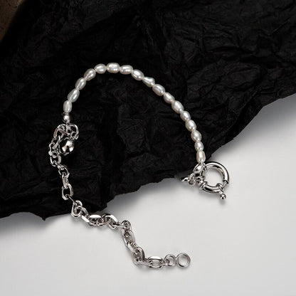 Dickes Perlenarmband mit Kabelkette B1004