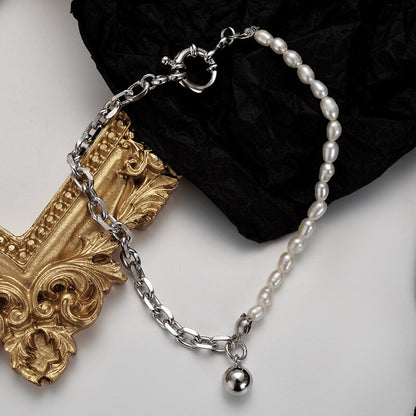 Dickes Perlenarmband mit Kabelkette B1004