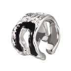 Schwarzer Emaille-Ohrring E1185, 1 Stück