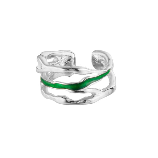 Grüne Emaille breite Ohrklemmen E1193, 1 Stück
